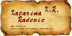 Katarina Radević vizit kartica